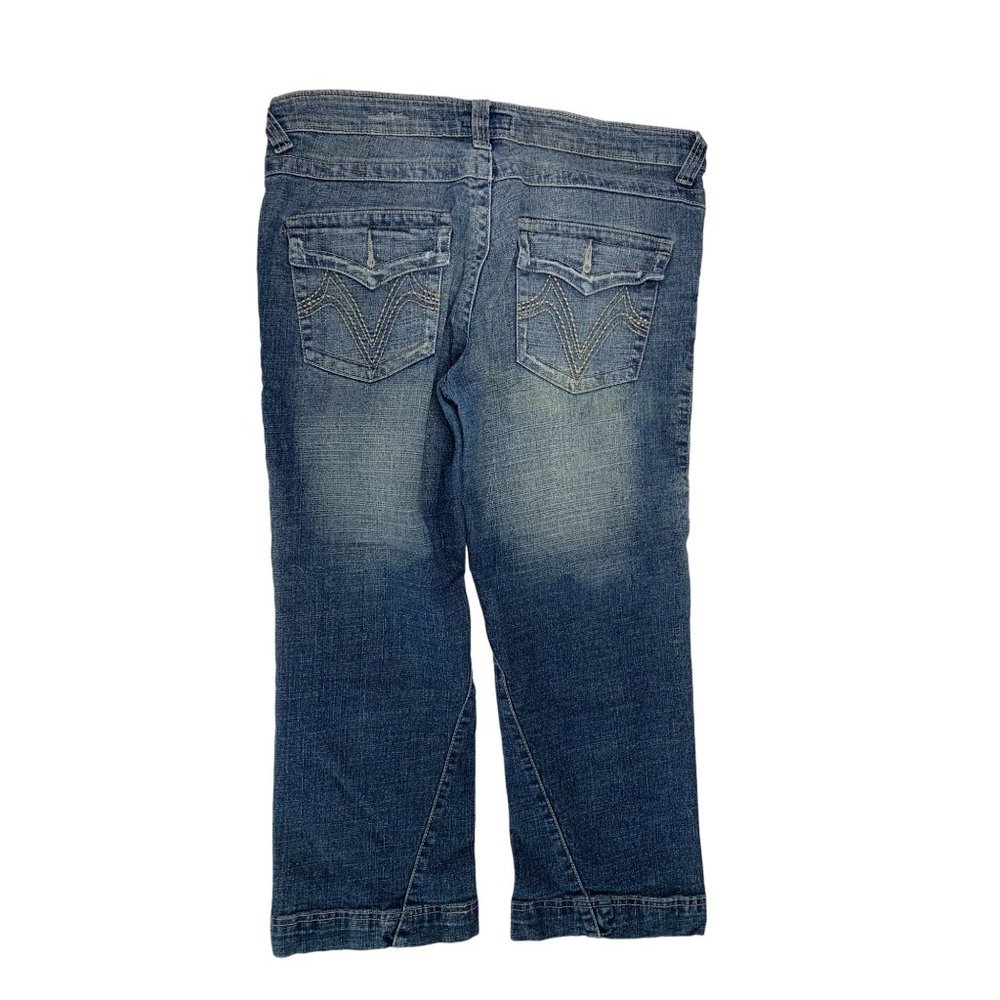 Leemo Jeans Juniors Size 11 12 Jeans Cropped Capri Jeans Vintage Y2k Flap Back P